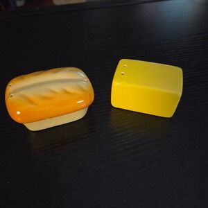 Urban Outfitters Ceramic Salt and Pepper Shakers Bread Loaf and Butter Design